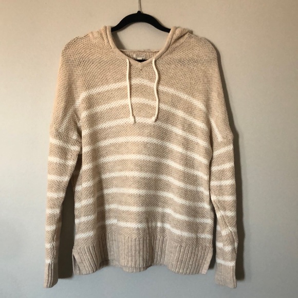 Sonoma Tops - NWOT Sonoma Cream/White Striped Hoodie - Size XL